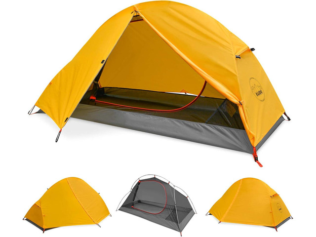 KAZOO Waterproof Backpacking Tent Ultralight 1/2 Person Lightweight Camping Tents 1/2 People Hiking Tents Aluminum Frame Double Layer Waterproof