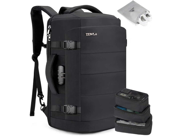 Tzowla 40L Expandable Travel Laptop Backpack for Men Women Carry on Flight Approved,Large Capacity Anti Theft Backpacks with Giant Tumbler Holder...