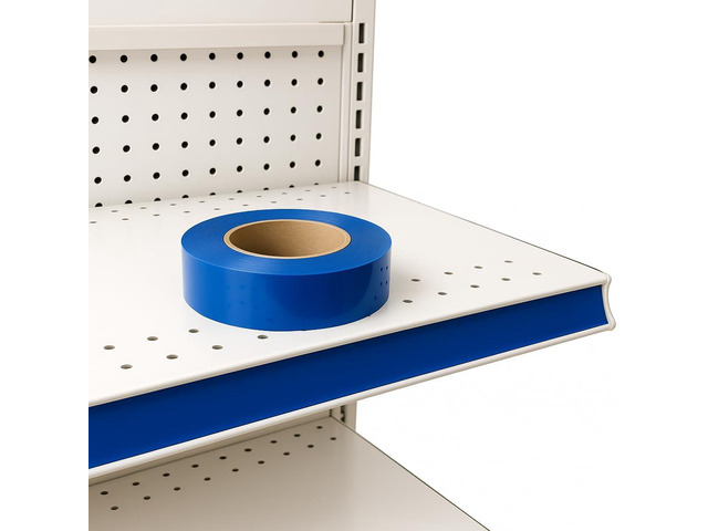 Decorative Gondola Shelving Vinyl Insert for Ticket Channel 130 FT. x 1.25 in. - Blue