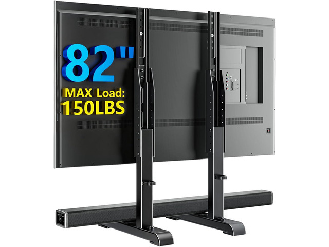 AX WABER Universal TV Stand, Table Top TV Stand Base Wobble Replacement for Most 24 to 80 Inch LCD LED TVs, 7 Height Adjustable TV Legs Hold up to...