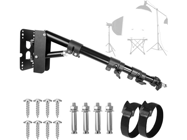 Wall Mounting Triangle Boom Arm for Ring Light, 180° Flexible Rotation