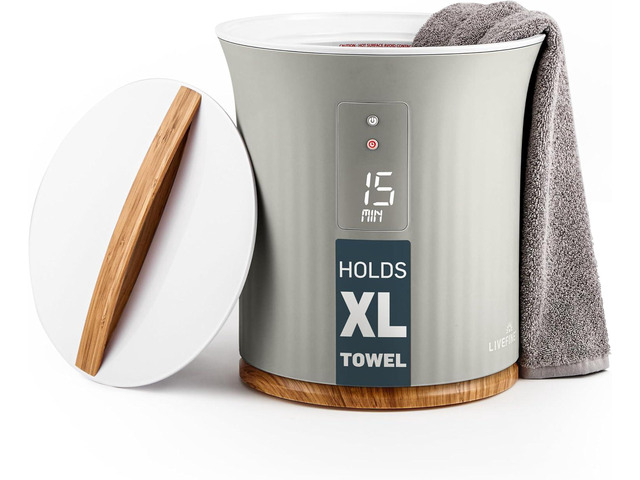 Live Fine Towel Warmer Bucket Style Luxury Heater with LED Display, Adjustable Timer, Auto Shut-Off Fits 40 x 70 Oversized Towel