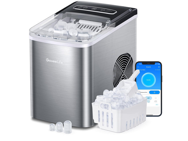 GoveeLife Smart Countertop Ice Makers, Portable Ice Maker Machine with Self-Cleaning, 6 Mins 9 Bullet Ice, 26lbs/24Hrs, Voice Remote for Home...