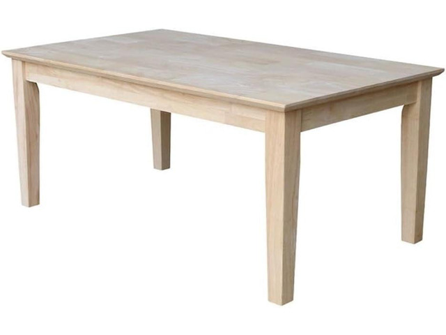 International Concepts Whitewood Tall Shaker Unfinished Coffee Table