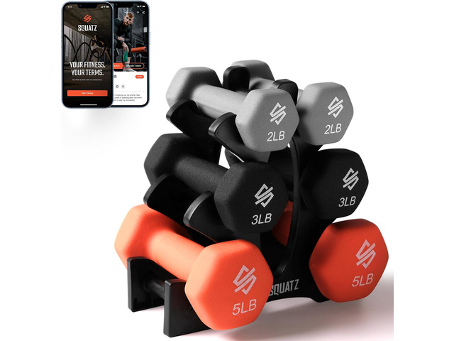 Squatz Adjustable Dumbbell Set 70-140LB Adjustable Dumbbells For Home Gym, Anti-Slip Handle With HeavyDuty Plates, Exercise Fitness Dumbbells For...