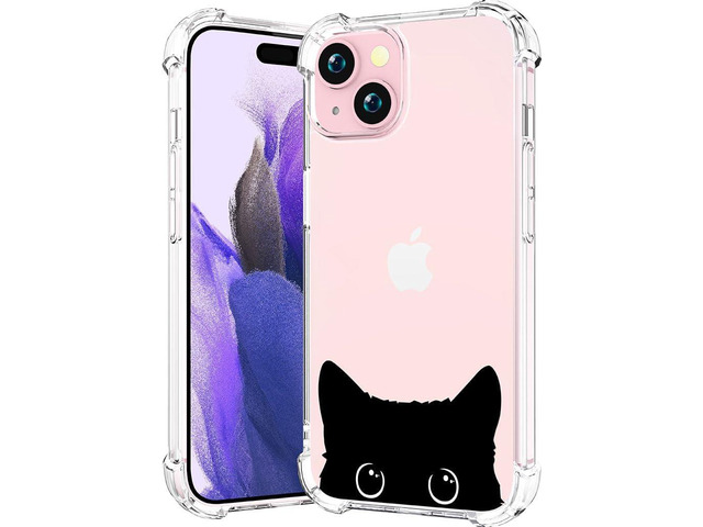 for iPhone 15 Case (Black Cat Art)