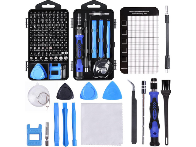 HPFIX Precision Screwdriver Sets 124-Piece Computer Tool Kit with 101 Bits Magnetic, Electronics Repair Tool Kit for iPhone, MacBook, Laptop, PC,...