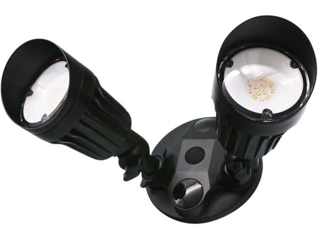 LED Black 2-Light Bullet Flood Light- 3000K Adjustable Dual Head Hardwired Outdoor Security Light, Waterproof Spot Light for Yard, Patio, Garden,...