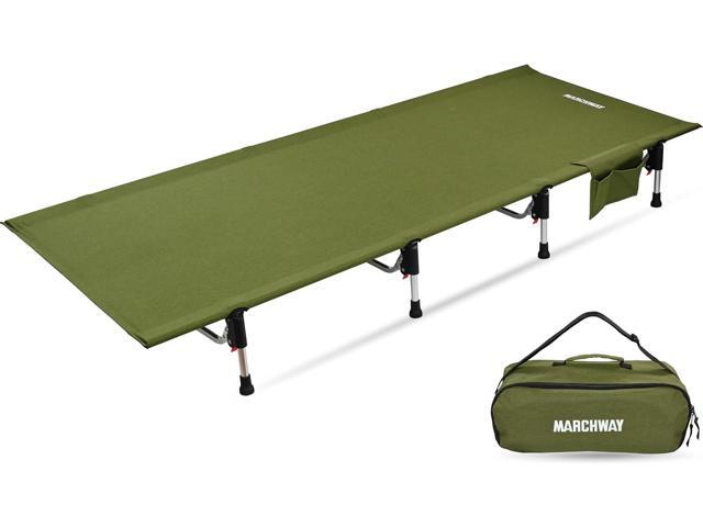MARCHWAY Lightweight Folding Tent Camping Cot Bed with Lever Lock, Easy Setup Portable Compact for Outdoor Travel, Hunting, Hiking, Motorcycling,...