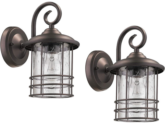 MICSIU 2 Pack 5.5' Narrow Oil Rubbed Bronze Vintage Farmhouse Porch Light