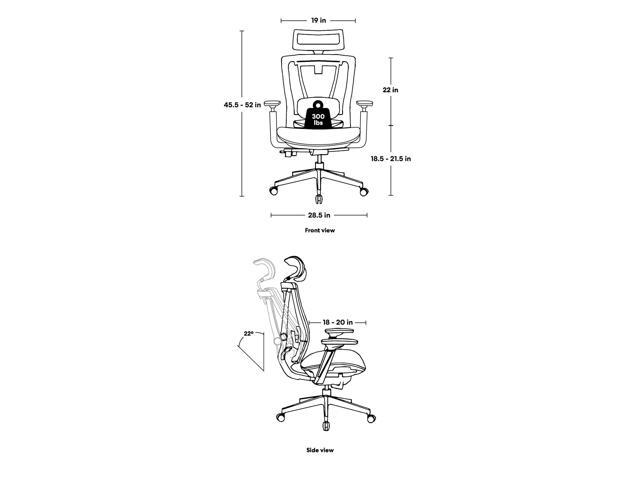 Autonomous ErgoChair Pro Office Chair Lumbar Support Cool Gray - Mesh