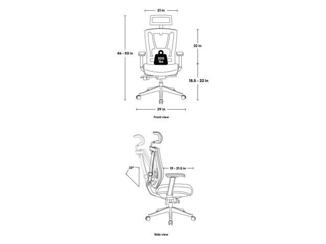 Autonomous ErgoChair Pro Ergonomic Office Chair Black & White - Foam
