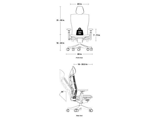 Autonomous ErgoChair Ultra 2 Ergonomic Office Chair High Back Onyx Black - With Headrest