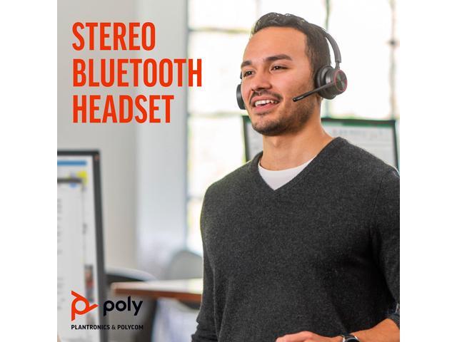 Poly - Voyager 4320 UC Wireless Headset (Plantronics) - Headphones with Boom Mic - Connect to PC/Mac via USB-C Bluetooth Adapter, Cell Phone via...