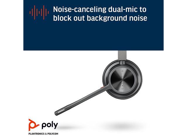 Poly - Voyager 4320 UC Wireless Headset (Plantronics) - Headphones with Boom Mic - Connect to PC/Mac via USB-C Bluetooth Adapter, Cell Phone via...