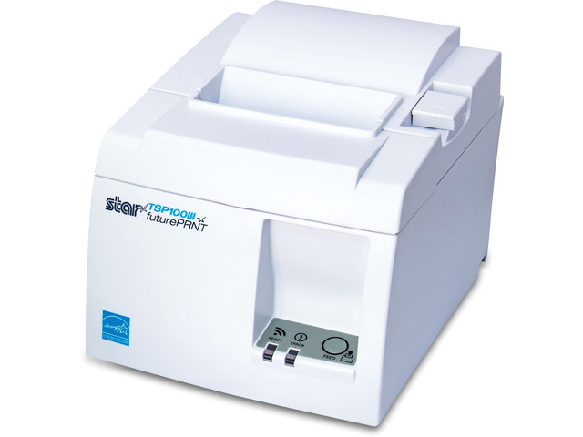 TSP143IIIU USB Thermal Receipt Printer with Device and Mfi USB Ports, Auto-cutter, and Internal Power Supply - White