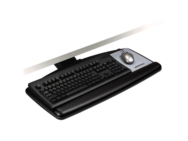 Keyboard Tray, Just Lift to Adjust Height and Tilt, Sturdy Tray Includes Gel Wrist Rest and Precise Mouse Pad, Swivels Side to Side and Stores...