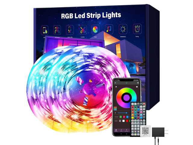 Led Lights for Bedroom 200 ft (2 Rolls of 100ft) Led Lights Music Sync RGB Led Strip Lights with Remote App Control, Color Changing Led Lights for...