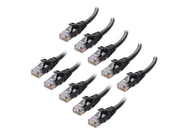 10Gbps 10-Pack Snagless Cat 6 Ethernet Cable - 14ft, Cat 6 Cable, Cat6 Cord, Ethernet Cord, Black