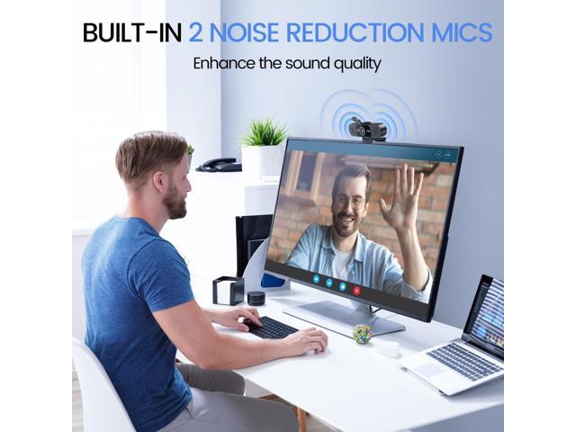 KEHIPI1080P Webcam with Microphone, C960 Web Cam, 2 Mics, 90° FOV, USB Type-A & A-to-C Adapter, Plug & Play Computer Camera for Online Calling,...