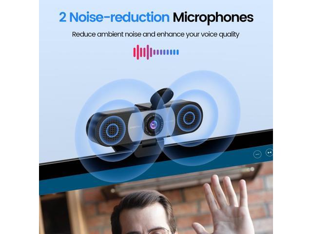 KEHIPI 1080P Webcam, C960 Web Camera with 2 Noise-Cancelling Microphones & Privacy Cover, 90° FOV Computer Camera, Plug & Play USB Webcam for...