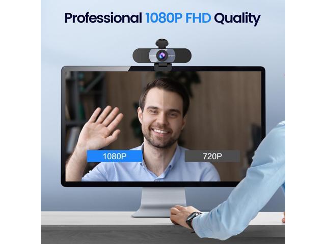 KEHIPI 1080P Webcam, C960 Web Camera with 2 Noise-Cancelling Microphones & Privacy Cover, 90° FOV Computer Camera, Plug & Play USB Webcam for...