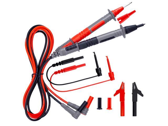 KEHIPI Soft Silicone Electrician Test Leads Kit CAT III 1000V & CAT IV 600V with Alligator Clips and Needle Probe for Fluke//INNOVA Multimeter...
