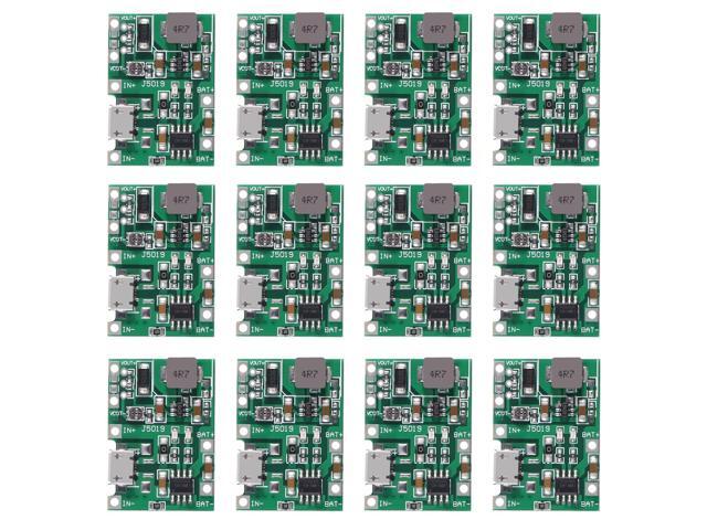KEHIPI 12PCS 2A USB 18650 Lithium Li-ion Battery Charger Module Boost 3.7V to 5V 9V 12V Adjustable DC-DC Step Up Boost Module TP4056 DIY Kit Parts