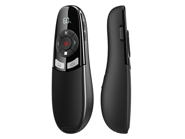 USB Type C Presentation Clicker with Battery & Timer Display, Wireless Presenter Remote PowerPoint Clikcer for Mac Computer