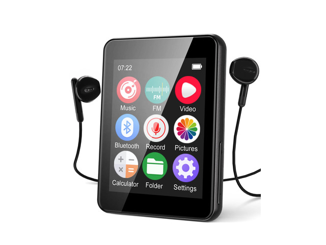 64GB MP3 Player for Kids, 2.4 Portable Music Player Speaker, FM Radio, Voice Recorder, E-Book, Full Touch Screen, Supports up to 256GB, No WiFi