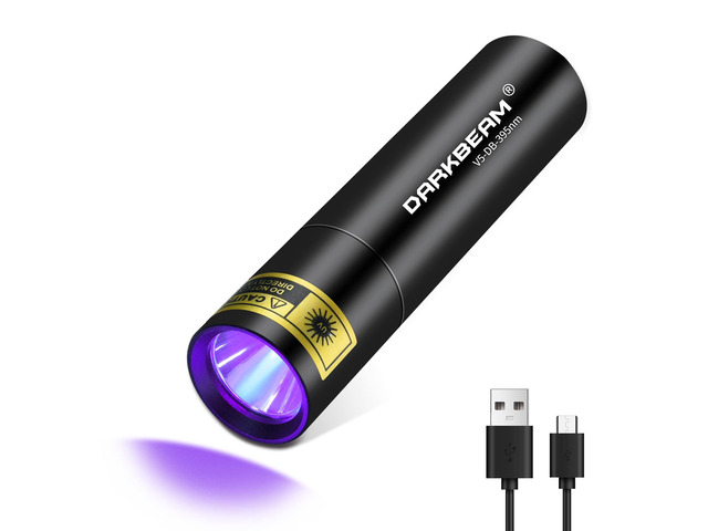 Flashlight UV Black Light 395 NM, Mini but Powerful USB- C LED Rechargeable Woods Lamp, Ultraviolet Flashlights for Pet Dog Urine, Stains...