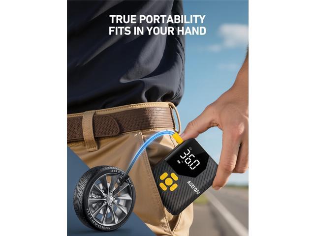 KEHIPI L7 Mini Tire Inflator Portable Air Compressor,150 PSI Cordless Car Tires Air Pump with LED Lights & Pressure Gauge,Auto Shut-Off - Tire Pump...