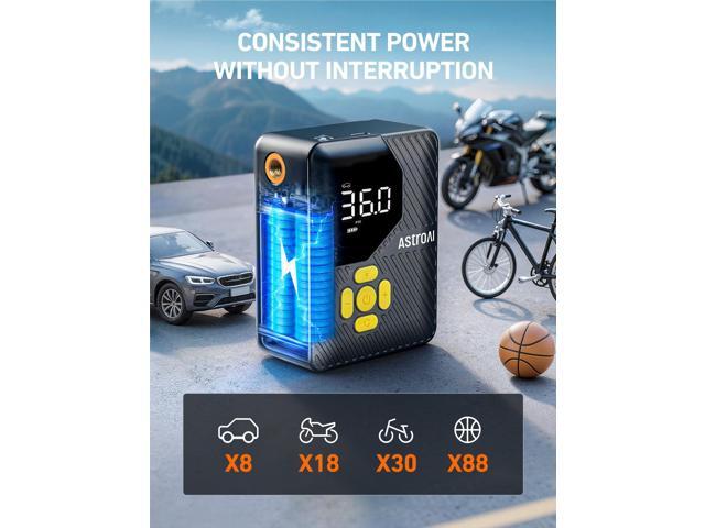 KEHIPI L7 Mini Tire Inflator Portable Air Compressor,150 PSI Cordless Car Tires Air Pump with LED Lights & Pressure Gauge,Auto Shut-Off - Tire Pump...
