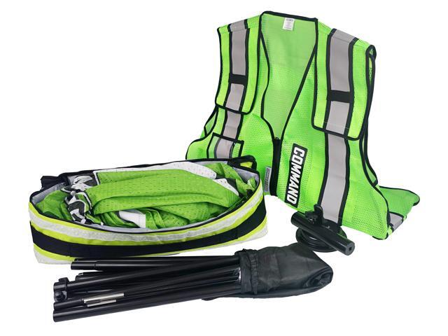 COMMAND GOBAG Incident Command Compact Kit, Green ICK, Including 17' Command Flag Banner with Suction Base & Vest