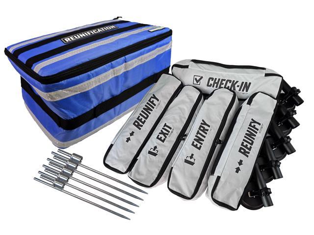 COMMAND GOBAG Reunification Flag Kit, Blue, Assists Reunification Standard Method, Includes 5 Flag Banners, 5 Suction Bases, 5 Ground Spikes