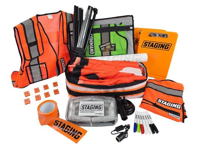 COMMAND GOBAG Staging Gobag Complete Kit, Orange, Incident Resource Management Kit, Including Staging Flag Banner, Strobe & Accessories