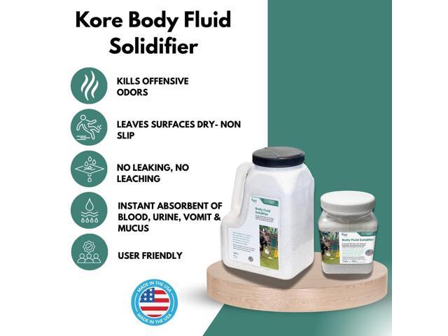 Kore Design Body Fluid Solidifier, Light Weight Absorbent, 1L Jug, White