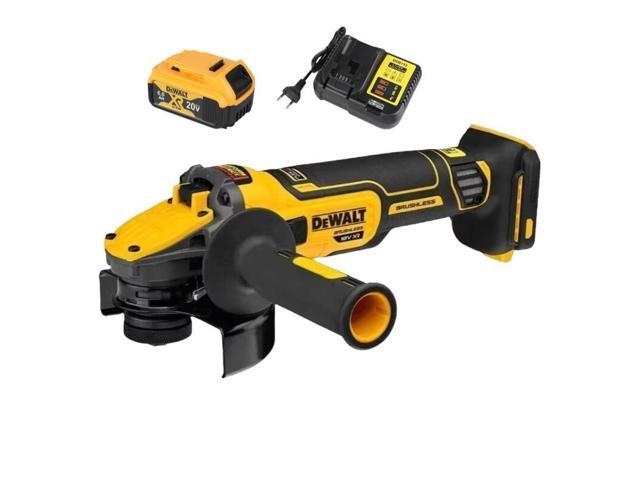 DEWALT DCG409 20-Volt 125mm Brushless Angle Grinder, Slide Switch (Battery & Charger Included)