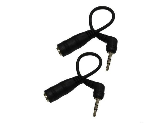 2pcs/set 2.5mm Jack Male to 3.5mm Female Right Angled Extension Audio Adaptor Cable for computer phone headset