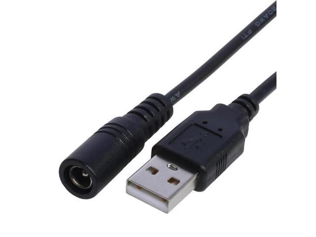 USB 2.0 Male A to DC 5.5mm x 2.1mm Female Plug Jack DC Power Cord Socket Connector 5V Cable Line 5.5mm*2.1mm for USB Fan/Speaker