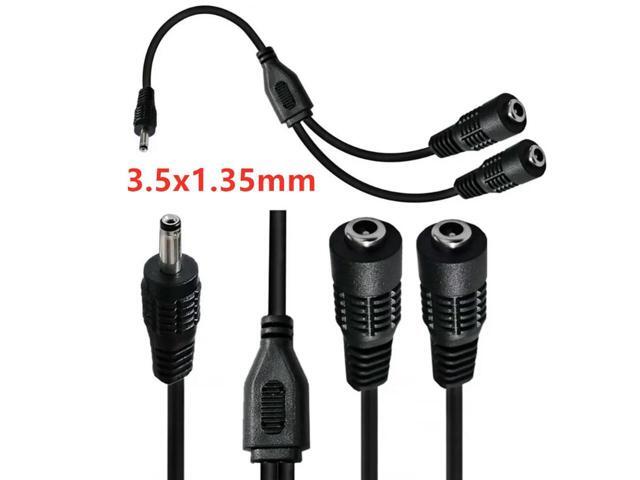 DC 3.5mmx1.35mm Y Splitter Cable 1 Male to 2 Female 3.5mm x 1.35mm Power Extension Adapter Connector Cable for CCTV Cameras