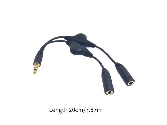 Headset Adapter Headphone Mic Y Splitter Cable 3.5mm Audio Male to 2 Female For Earphone Adapter Splitter With Volume Controls
