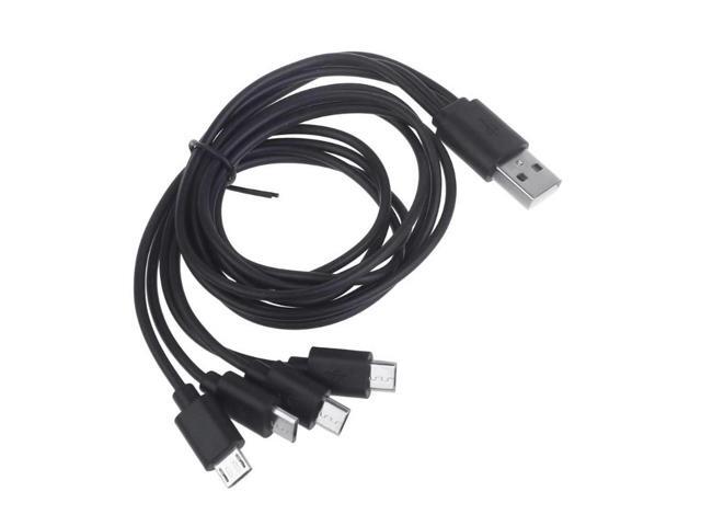 50cm Short USB Multi Charging Cable 4 in 1 Multiple Micro USB Charging Cord 4Port Micro Splitter Cable 5V 3A for Tablets Phones