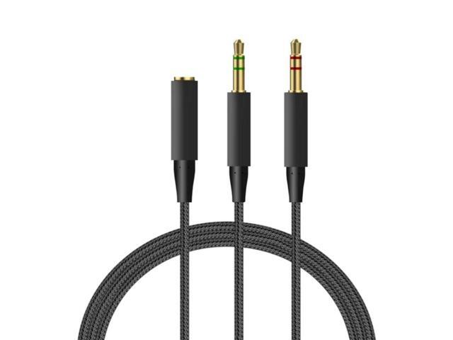 Braided Replacement PC Splitter Cable Extension Cord For HyperX Cloud Stinger Mix Alpha Revolver Gaming Headsets Cable