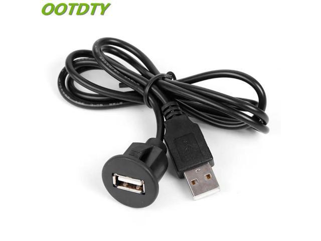 OOTDTY 2m PC Car Dash Board Mount USB 2.0 Male To Female Socket Extension Panel Cable