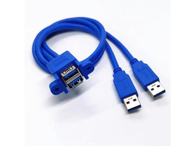 USB 3.0 Extension Cable Dual USB3.0 Male to Dual USB3.0 Femalewith Screw Panel Mount 50cm