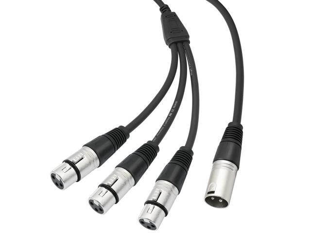 3Pin XLR Splitter Foil+Braided Shielded Audio Cable Adaptor Wear Resist Balanced XLR Mic Cord for Mixer Microphone Amplifier