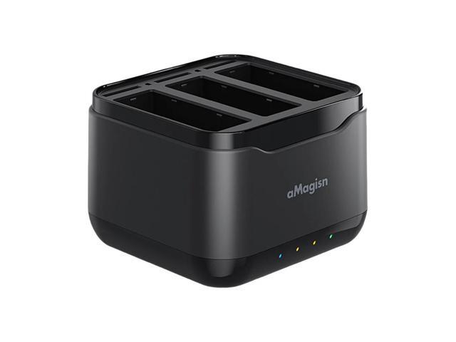 3 Channel Charger with Micro SD Slots & Type C Cable Fast Charger Hub Charger Station for Osmo Action 5 Pro