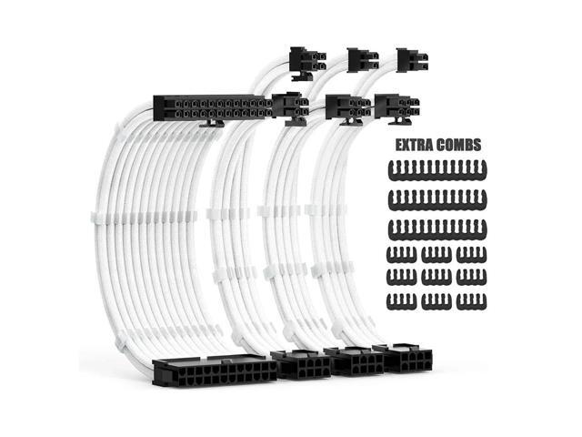 PSU Cable Extensions Kit 30CM With Cable Combs Extension Power Supply Cable 24Pin 8Pin(4+4) 8Pin(6P+2P) For ATX Power