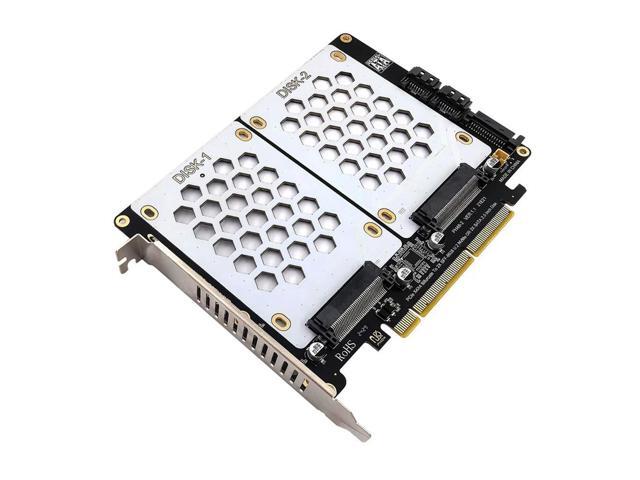 U.2 Dual-Disk Adapter Card Dual-Disk SFF8639 U.2 NVME and SATA 2.5-Inch Hard Drive to PCIE4.0 Split Card
